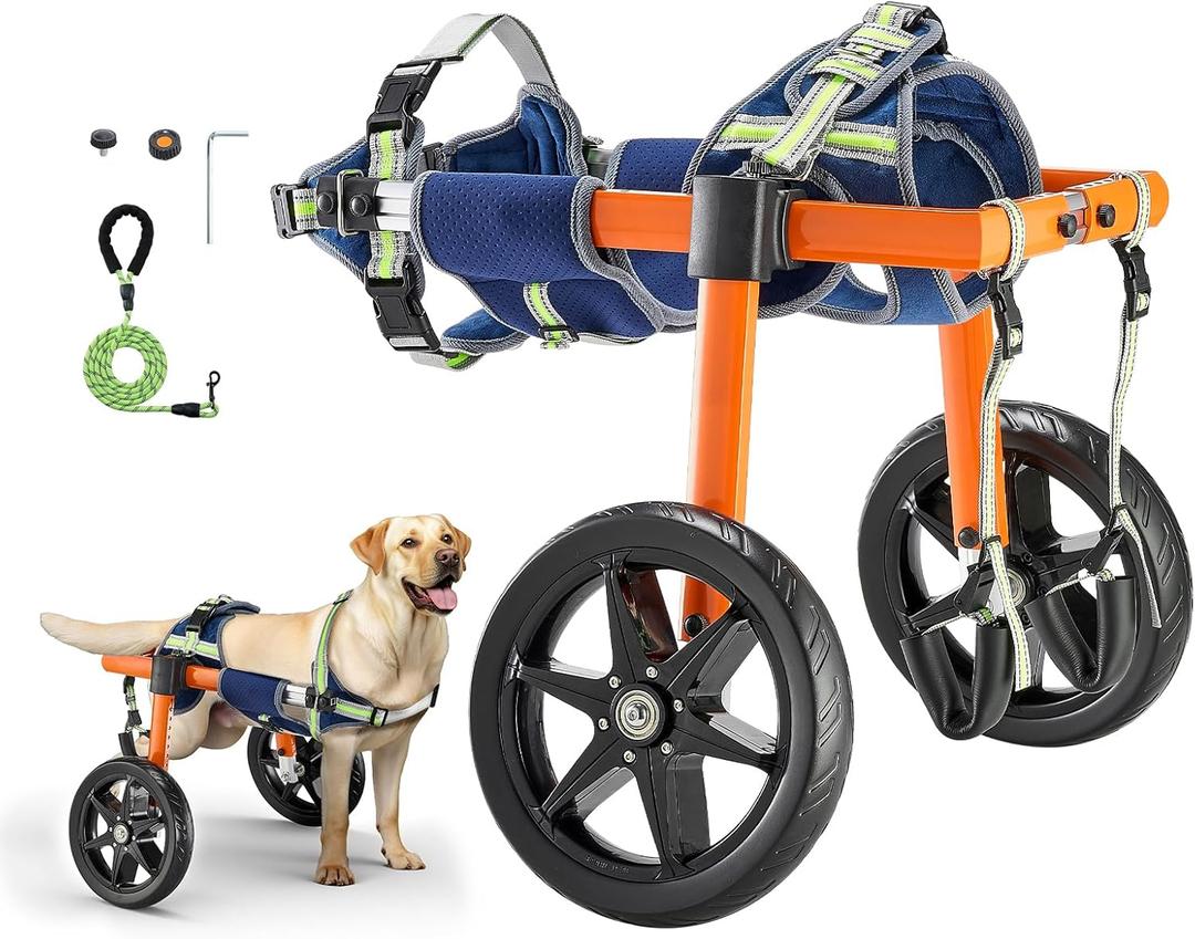 VEVOR Dog Wheelchair for Back Legs, Lightweight 2 Wheels Pet Wheelchair, Height, Width & Length Adjustable, Dog Cart with Shock-Absorbing Wheels, for Injured, Disabled Dogs (Medium for 35-48 lbs)