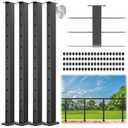 4 Pack Black Cable Railing Post 36 Inch, Level Drilled Surface Mount T304 Stainless Steel Cable Railing System Kit Indoor Outdoor, Heavy-Duty Wire Railing Handrail Post for Wood/Concrete Deck