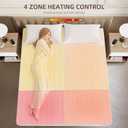 Caperia Multizone Waterproof Heated Mattress Pad, Individual Body & Feet Electric Mattress Bed Warmer 9 Heat Settings, 1-12 Hours Auto Off, Deep Pocket, Fast Heating, Machine Washable Queen, 60" x 80"