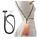 TORRAS Phone Lanyard Crossbody with 2 Phone Tabs, Adjustable Anti Theft Phone Strap for All Phones, Premium Metal Buckles, SkinFriendly, Universal Cell Phone Neck lanyard for Travel Essentials, Black