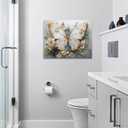 Butterfly Flower Decor Wall Art Aesthetic Butterflies Pictures Wall Decor Abstract Butterfly Floral Canvas Painting Modern Artwork Decorations Framed for Bathroom Living Room Bedroom Office 16x12 inch