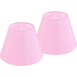 GOSO Pink Lamp Shades Set of 2 Small Drum,5"96.4 IN Spider for Table Lamps Wall Lamps,Natural Faux Silk Fabric Barrel & Bell Modern Lamp Shade Replacement-No Assembly Required (Small Drum-5*9*6.4 IN-2 pack, Pink-Natural faux silk)
