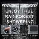 12" High Pressue Rain Shower Head with Handheld, 9 Sprays Hand Showerhead Shower Heads with Handheld Spray Combo, Dual Head, Built-in Magnetic Docking, Power Jets, 59" Shower Hose, Black 1.75GPM