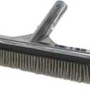 Poolmaster 18-Inch Stainless Steel Pool Algae Brush, Heavy-Duty Aluminum Back, for Gunite Concrete Pools and Spas, Wide Head for Fast Wall and Floor Cleaning
