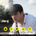 SAITAG Cycling Cap, Bike Skull Cap Helmet Liner with Sun Visor, Sun Protection Running Hat for Men Women Under Helmet Black