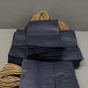 Joybe 100 Pack 8x4.75x10 Inch Medium Navy Blue Kraft Paper Bags with Handles Bulk, Craft Paper Gift Bags for Party Favors Retail Shopping Business Goody Merchandise Take Out Blank Sacks (100pcs)