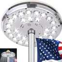 Flagpole Light Solar Powered, Auro 8 Silver Flag Pole Light 29 Bright Huge LED for 15-25 Ft Outdoor Flag Poles, 20 Hour Long-Lasting Spectacular Aurora Lighting, Dusk to Dawn Auto On/Off