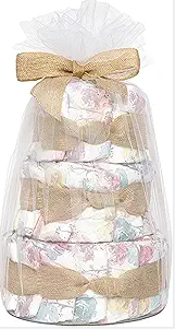 The Honest Company Diaper Cake | Clean Conscious Diapers, Baby Personal Care, Plant-Based Wipes | Rose Blossom | Regular, Size 1 (8-14 lbs), 35 Count