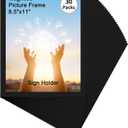 Hoikwo 30 Packs 8.5x11 Black Certificate Frames, Bulk 8.5 by 11 Document Frames, 8.5 x 11 Picture Frames Set, Adhesive Magnetic Frames for Letter Holder for Refrigerator Glass Door
