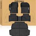 OEDRO Floor Mats & Cargo Mat Fit for Toyota Corolla 2025-2020, TPE All-Weather Custom Fit Corolla Car Mats 1st & 2nd Row with Cargo Liner Full Set Automotive Accessories, Black