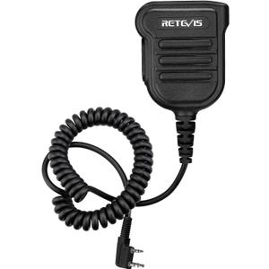 Retevis Heavy Radio Microphone,IP54 Waterproof Shoulder Mic,Police Walkie Talkie Mic,for RT22 H777 RT21 RT68 RT86 RT85,Compatible with BAOFENG UV-5R BF-F8HP UV-5G Plus 5RM BF-888S Kenwood BTECH(1Pack)