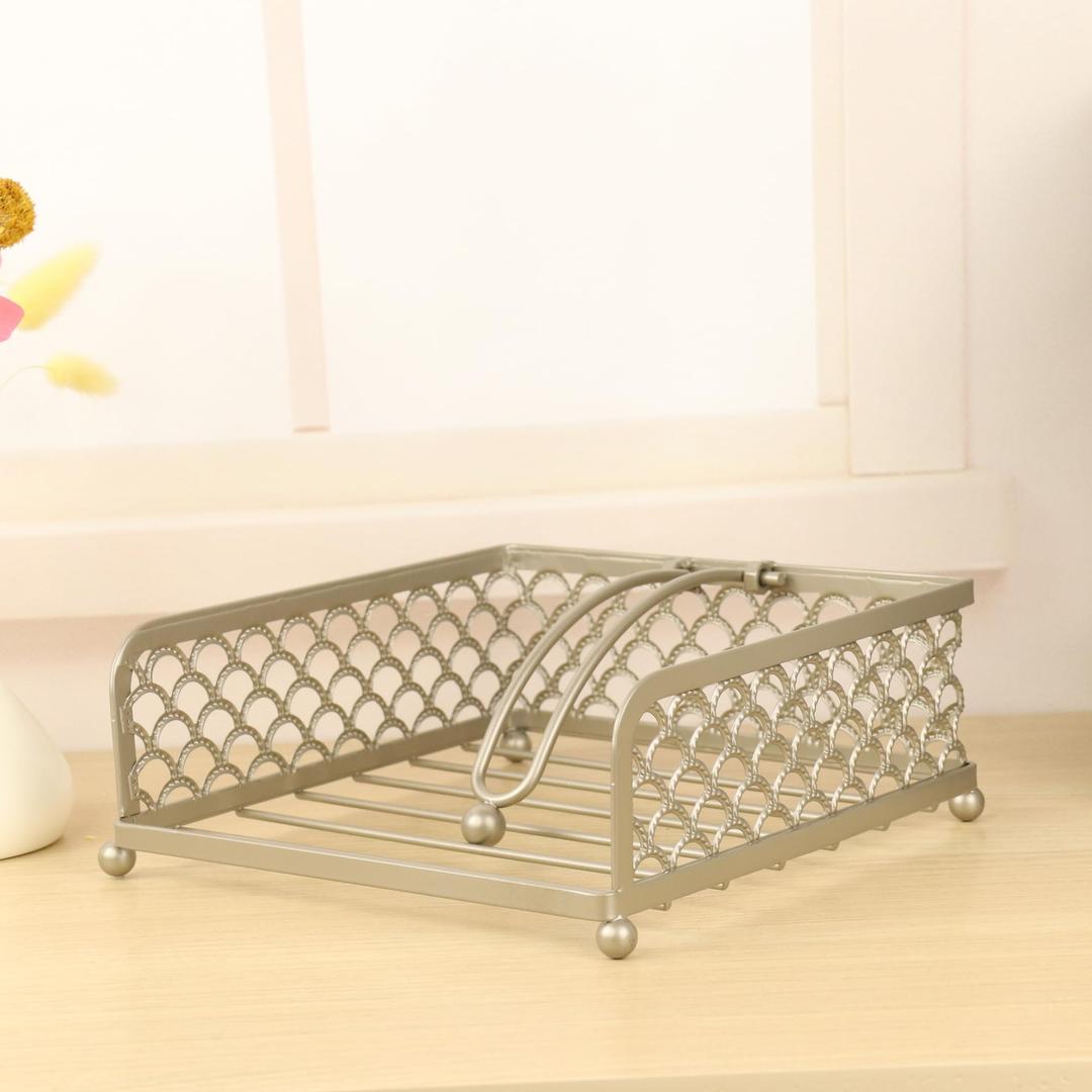 Large Cocktail Napkin Holder for Table, Gold Hollow Wavy Pattern, Flat Napkin Rack with Weighted Arm, Cocktail Tissue Holder, Tissue Paper Dispenser for Kitchen, Restaurant, Home (7.5"x 7.3"x 3") Large Cocktail Napkin Holder for Table, Gold Hollow Wavy Pattern, Flat Napkin Rack with Weighted Arm, Cocktail Tissue Holder, Tissue Paper Dispenser for Kitchen, Restaurant, Home (7.5"x 7.3"x 3")