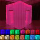 Inflatable Photo Booth Enclosure, 8.2 x 8.2ft Portable 16 Colors LED Dimmable Shooting Photobooth Tent Kit with 2 Doors and Inner Air Blower, Remote Controller, Carry Bag (White Cube)