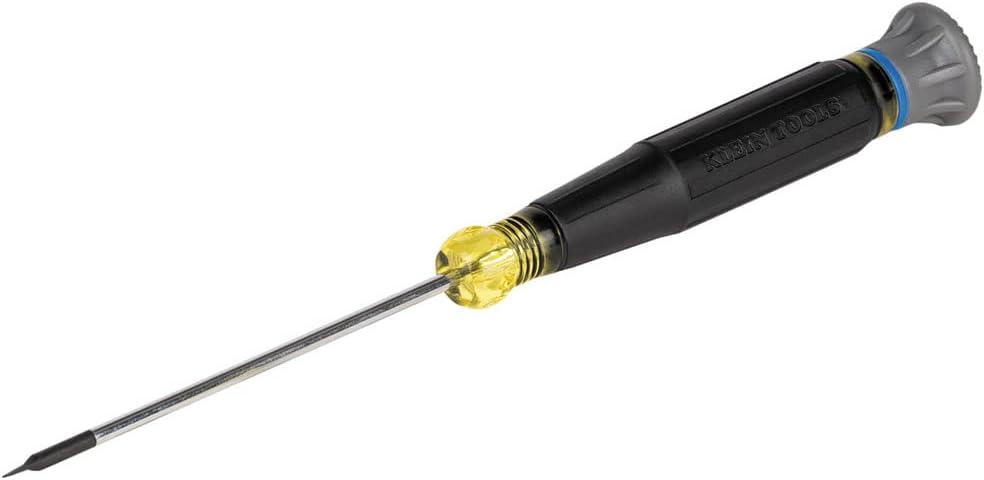 Klein Tools 6243 Mini Precision Screwdriver, 3/32-Inch Slotted, Features Cushion-Grip Handle, Rotating Cap, Color Coded Ring, 3-Inch Shank