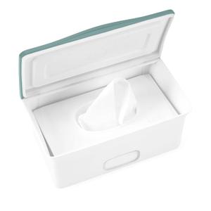 Ubbi Baby Wipes Dispenser with Weighted Plate and Secure Seal, Nursery and Baby Registry Essential to Keep Wipes Fresh, Open Water