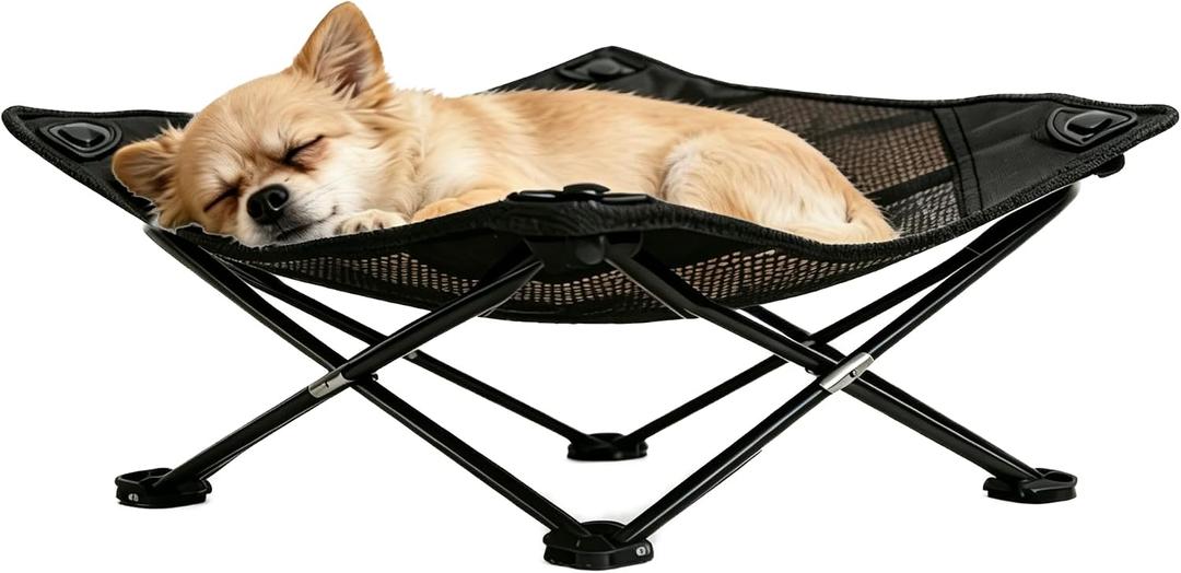 Foldable Cooling Elevated Cat Bed for Small Dogs Puppies & Kitties, 19x19 Inch, Breathable Mesh Raised Pet Cot, Lightweight Portable Washable for Small Breeds, Indoor Outdoor Camping Travel