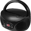 GPX Portable Bluetooth FM Radio Boombox and CD Player, Black (BCB119B)