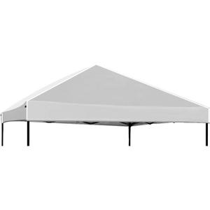 8x8 Canopy Replacement Top Outdoor Tent only Silver Coated Cover with Ropes, Silver Gray