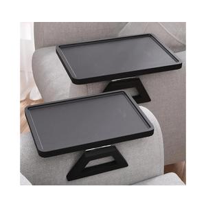 2 Pack Couch Arm Tray,Bamboo Folding Sofa Tray,Sofa Armrest Trays Clip-On Couch Desk for Drinks,Snacks,Phone,Remote Control
