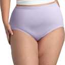 Fruit of the Loom Women's Breathable Underwear (Regular & Plus Size), Plus Size Brief - Cooling Stripes - 6 Pack Assorted Colors, 12