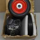 MAHIONG 4 Pack 6 x 1.5 Inch Solid Rubber Wheels, 1/2 Inch Bore Axle Replacement Hand Truck Wheel with Ball Bearing, 176 Lbs Capacity Flat Free Rubber Tire (Red)