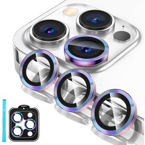 Tensea Camera Lens Protector Compatible for iPhone 17 Pro Max/17 Pro/15 Pro Max/15 Pro/16 Pro Max/16 Pro/14 Pro Max/14 Pro, Metal Tempered Glass Cover Camera Screen Protector Accessories, Case Friendly (Colorful)