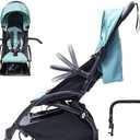 Stroller Bumper Bar Adjustable Angle Replacement Armrest Detachable Stroller Bar Handlebar Crossbar Stroller Accessory Dual-Mode Open with Black Smooth Leather Cover