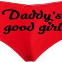 Knaughty Knickers Daddys Good Girl Cute Sexy Red Boyshort Panties DDLG BDSM CGLG (Small, Black)