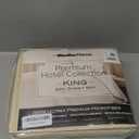 Mueller Ultratemp King Size Sheets Set, Super Soft 1800, 6 Piece, Deep Pocket up to 16" Cooling Sheets King Size, Transfers Heat, Breathes Better, Hypoallergenic, Wrinkle, Cream