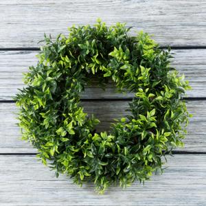 11.5-Inch Opal Basil Wreath - UV Resistant Artificial Summer, Fall, Winter, or Spring Wreath - Indoor/Outdoor Wreaths for Front Door by Pure Garden (Green)
