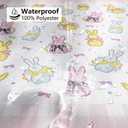 MEHOFOND Easter Shower Curtain,Pink Buffalo Plaid Bunny Rabbit Shower Curtains for Bathroom,Colorful Bows Bunny Rabbits Eggs Shower Curtain Bathroom Decor Sets with 12 Hooks, 72x72 in