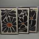 Framed Black and White Abstract Wall Art, 3 Piece Black Boho Floral Botanical Canvas Prints Painting for Living Room, Mid Century Modern Flower Artwork for Bedroom Hallway Office Home Decor, 16x24 In