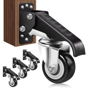 SPACECARE Retractable Workbench Casters Kit, Heavy Duty Workbenches Wheeels with 600 lbs Capacity, Adjustable Workbench Casters for Workbenches, Tables, and Cabinets, Easy to Install 4 Pack