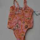 Roxy Girls' One-Piece Swimsuit with UPF 50+ Sun Protection, Quick Drying Bathing Suit (10, Papaya Wildflower)