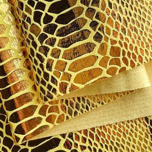 ONEART | Snake Skin Texture Faux Leather Fabric 54" Wide, Soft Embossed Vinyl for Sewing Crafts and Home Upholstery, Sold by Separated Yard (Yellow)