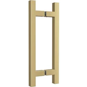 Bathlink 8" Square Shower Door Handle, Back to Back Shower Doors Handle, Compatible with 1/4" to 1/2" Glass Thick, Stainless Steel 304 Shower Doors Handles Replacement, Brushed Gold