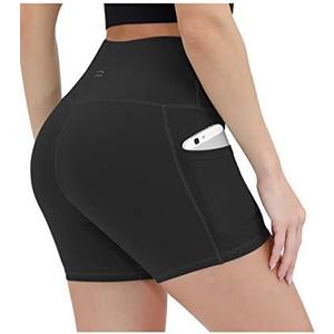 ALONG FIT Women High Waisted Biker Shorts Tummy Control Workout Yoga Shorts with Pockets Athletic Workout Running, Size XL