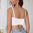 Erinaco Women's Rhinestone Diamond Tank Top Color Beaded Sling Tube Top Bustier Vest Crop Top Sexy Corset Bra Summer (White, L)