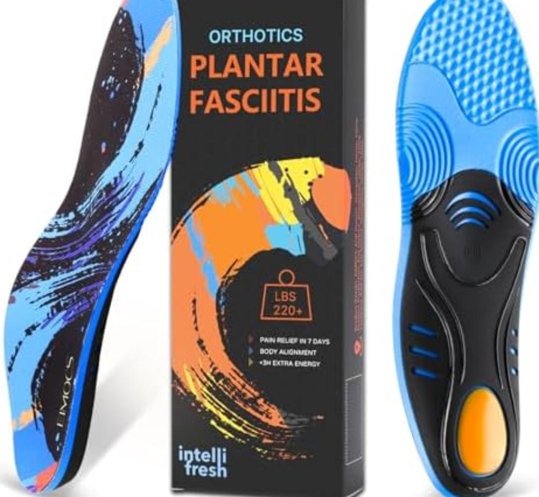 Plantar Fasciitis Pain Relief Insoles for Men and Women, Full-Length Sports Inserts with Good Arch Support, Ideal for Running, Walking, All-Day Standing, No Trimming Size Men 10- 10.5 Women 12-12,5