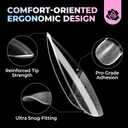 UNA GELLA Almond Nail Tips Medium 15 Sizes 300PCS Pre-Etched Gel Acrylic Nail Tips Almond Shape Easy Salon Press On Nails Long-Lasting Hold Full Cover Fake False Nails Snug Fit