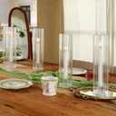Hurricane Candle Holder Thickened Cylinder Covers 4 Pcs Taper Candle Sticks Holder Glass Tall Candlesticks Holders Centerpiece for Wedding Dining Table