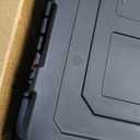 Sterilite 38 Gal Industrial Tote, Stackable Storage Bin with Snap-Fit Lid for Garage, Basement & Attic Storage, Black Base and Yellow Lily Lid, 1-Pack