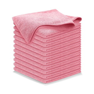 Microfiber Cleaning Cloths - 25 Piecs, Blue, 6"x 6" Inch