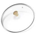 12 inch Tempered Glass Lid with Wooden Handle, Versatile Round Replacement Lid for 12 inch Skillets, Pots and Pans - Dishwasher Safe- 30CM