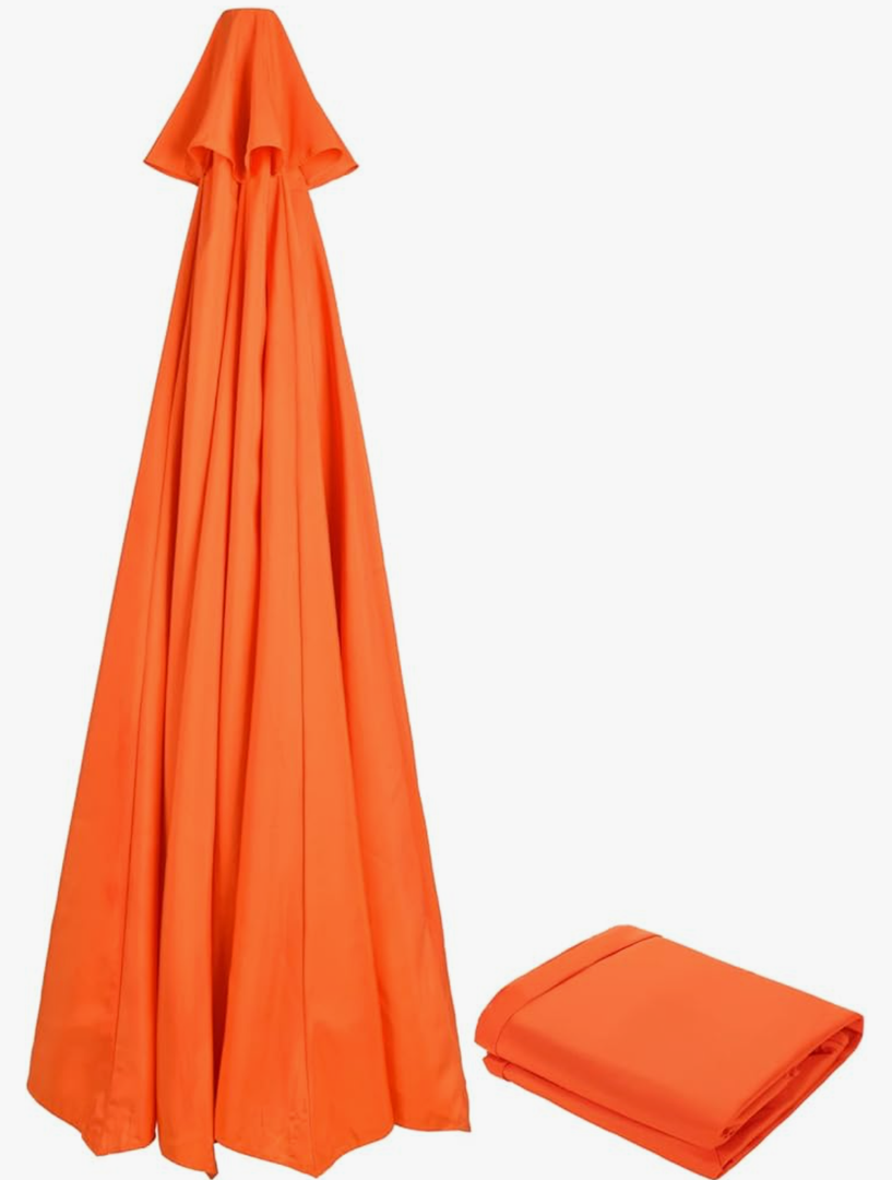 10 FT 6 Rib Umbrella Canopy Replacement Outdoor Market Patio Table Umbrella Strong and Thicck Canopy Cover for Backyard Garden Courtyard Swimming Pool Lawn (Canopy ONLY)