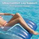 Funscape Inflatable Pool Lounge Floats Adult, Large Swimming Pool Sofa Floaties, Beach Tanning Recliner Floating Mesh Chair w/Cup Holder, Blow Up Lake River Floaty Tube, Summer Water Party Toy-Blue-L