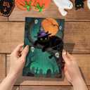 24 Pack Black Cat Halloween Greeting Cards Set, Boxed Spooky Season Gift for Friends Family, 8 Cat-Themed Halloween Cards Bulk With Envelopes and Stickers, 4x6in