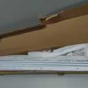 Ceiling Curtain Track, Curtain Track with Roller Hooks, 15ft - 18ft Ceiling Mounted Rail Set for Room Divider, White