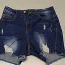 Women High Waisted Skinny Stretchy Denim Shorts Casual Summer Frayed Raw Hem Distressed Ripped Short Jeans