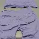 ABOCIW Workout Sets for Women Seamless Scunch Butt Lifting Impact Leggings Longline Strappy Top 2 Piece Gym Outfits, Purple Large